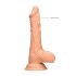 RealRock Dong 7 - natūralus, su sėklidėmis dildo (17cm)