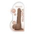 RealRock Dong 7 - tikroviškas dildo su sėklidėmis (17 cm) - tamsus natūralus