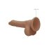 RealRock Dong 7 - tikroviškas dildo su sėklidėmis (17 cm) - tamsus natūralus