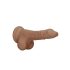 RealRock Dong 7 - tikroviškas dildo su sėklidėmis (17 cm) - tamsus natūralus