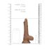 RealRock Dong 7 - tikroviškas dildo su sėklidėmis (17 cm) - tamsus natūralus