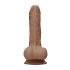 RealRock Dong 10 - tikroviškas dildo su sėklidėmis (25cm) - tamsus natūralus