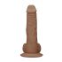 RealRock Dong 10 - tikroviškas dildo su sėklidėmis (25cm) - tamsus natūralus