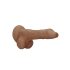 RealRock Dong 10 - tikroviškas dildo su sėklidėmis (25cm) - tamsus natūralus