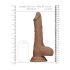 RealRock Dong 10 - tikroviškas dildo su sėklidėmis (25cm) - tamsus natūralus