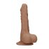 RealRock Dong 10 - tikroviškas dildo su sėklidėmis (25cm) - tamsus natūralus