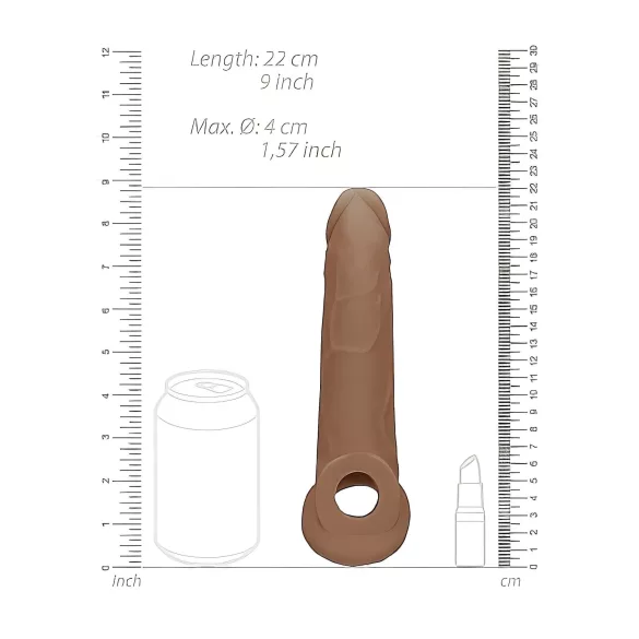 RealRock - penio mova - 21,5 cm - tamsi kūno spalva
