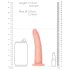 RealRock Slim - realistiškas dildo - 15,5 cm - kūno spalvos