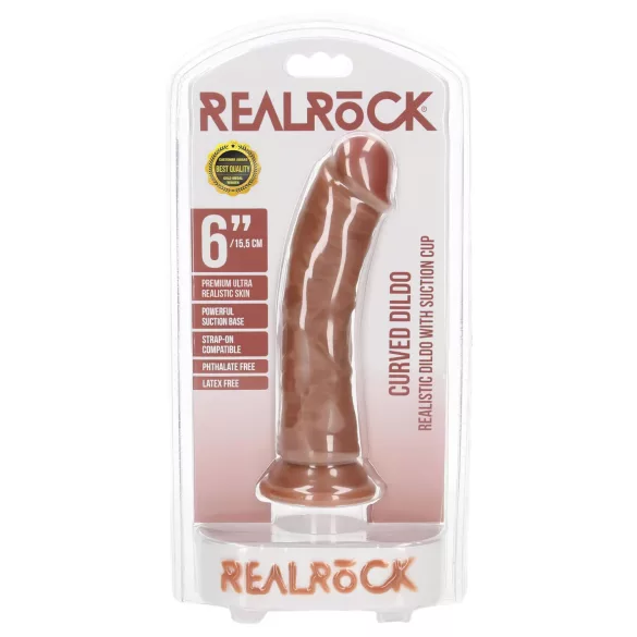 RealRock - realistiškas dildo - 15,5cm - tamsi kūno spalva