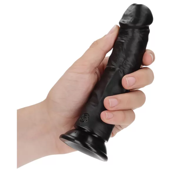 RealRock - tikroviškas dildo su siurbtuku - 15,5 cm - juodas