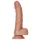 RealRock - dildo su sėklidėmis ir siurbtuku - 15,5 cm - tamsi natūrali spalva