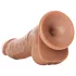 RealRock - dildo su sėklidėmis ir siurbtuku - 15,5 cm - tamsi natūrali spalva