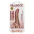 RealRock - dildo su sėklidėmis ir siurbtuku - 15,5 cm - tamsi natūrali spalva