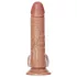 RealRock - dildo su sėklidėmis ir siurbtuku - 15,5 cm - tamsi natūrali spalva