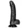RealRock - dildo su sėklidėmis ir čiulpuku - 15,5 cm (juodas)
