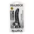 RealRock - dildo su sėklidėmis ir čiulpuku - 15,5 cm (juodas)