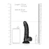 RealRock - dildo su sėklidėmis ir čiulpuku - 15,5 cm (juodas)