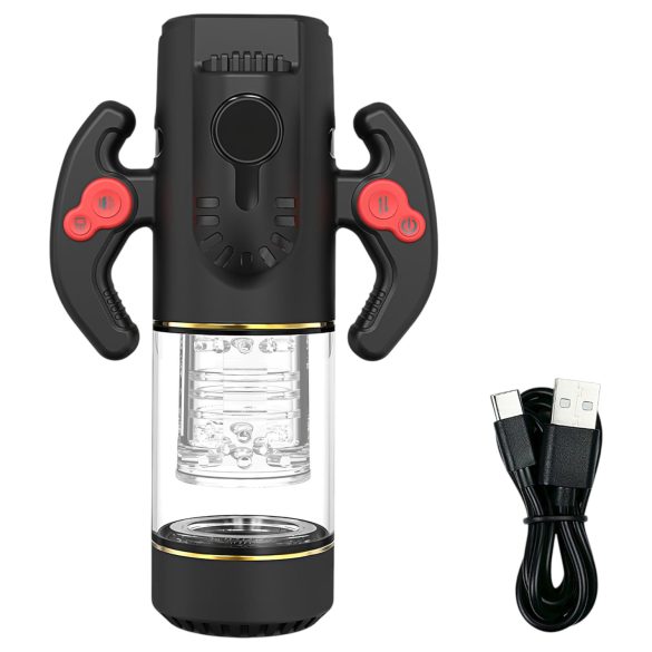 AlvUp - automatinis masturbatorius - stūmimo ir sukimosi funkcija - juodas