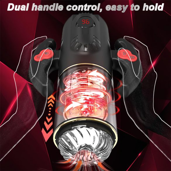 AlvUp - automatinis masturbatorius - stūmimo ir sukimosi funkcija - juodas