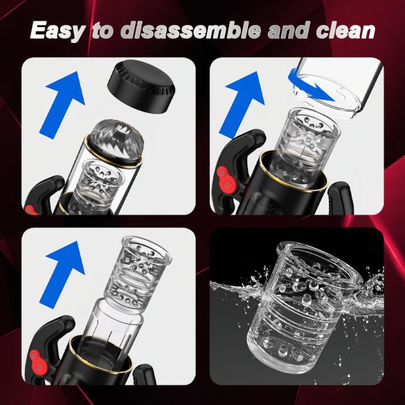 AlvUp - automatinis masturbatorius - stūmimo ir sukimosi funkcija - juodas