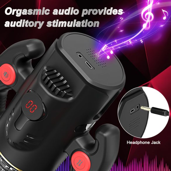 AlvUp - automatinis masturbatorius - stūmimo ir sukimosi funkcija - juodas