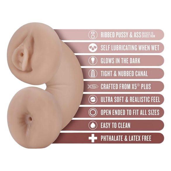 Enlust Tasha - masturbatorius su šviečiančia vagina ir analu - natūralus