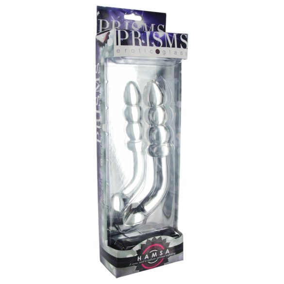 Prisms Hamsa - dvigalis G taško stiklinis dildo - permatomas