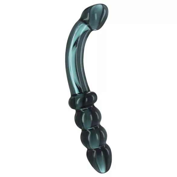 Prisms Hamsa - dvigubas G taško stiklinis dildo - žalias