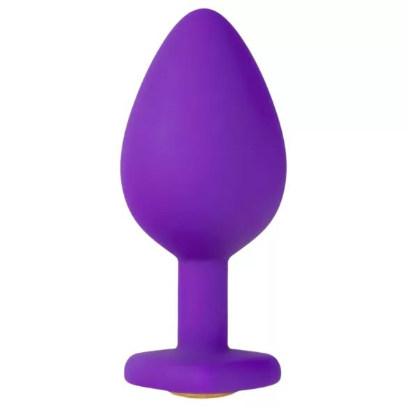 Temptasia M - analinis dildo su širdelės formos akmeniu - vidutinio dydžio