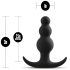 Anal Adventures Platinum - analinis kaištis su burbuliukais - juodas