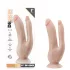 Dr. Skin 8 - dvigubas dildo su siurbtuku - kūno spalvos