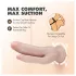 Dr. Skin 8 - dvigubas dildo su siurbtuku - kūno spalvos