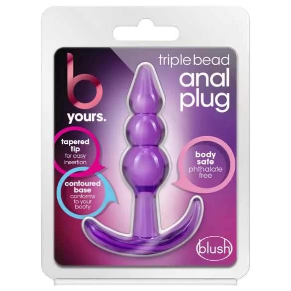B Yours - analinis kaištis su rutuliukais - violetinis