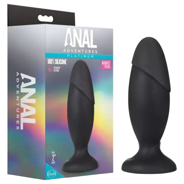 Anal Adventures Platinum Rocket - didelis analinis kaištis - juodas