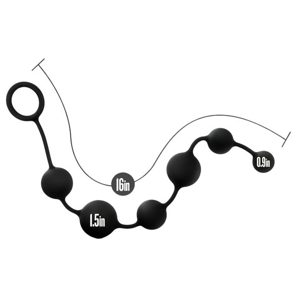 Anal Adventures L - analinis dildo su karoliukais - juodas