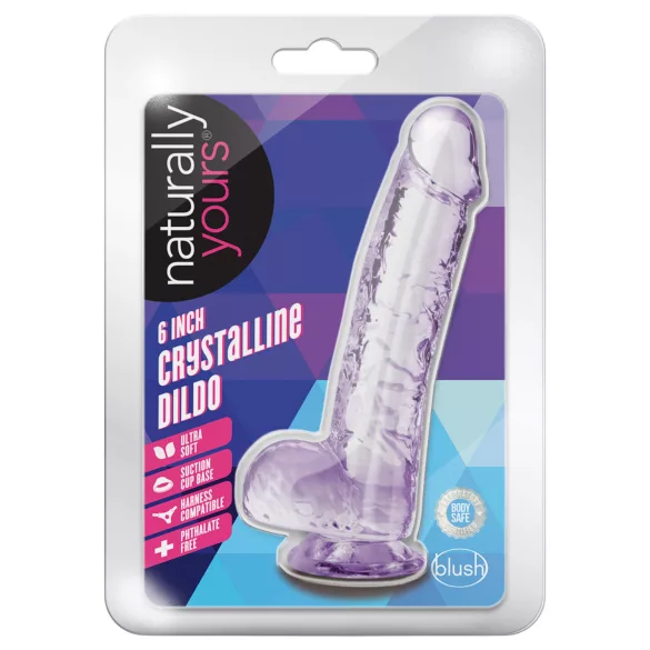 Blush Naturally Yours - kristalinis dildo (violetinis)