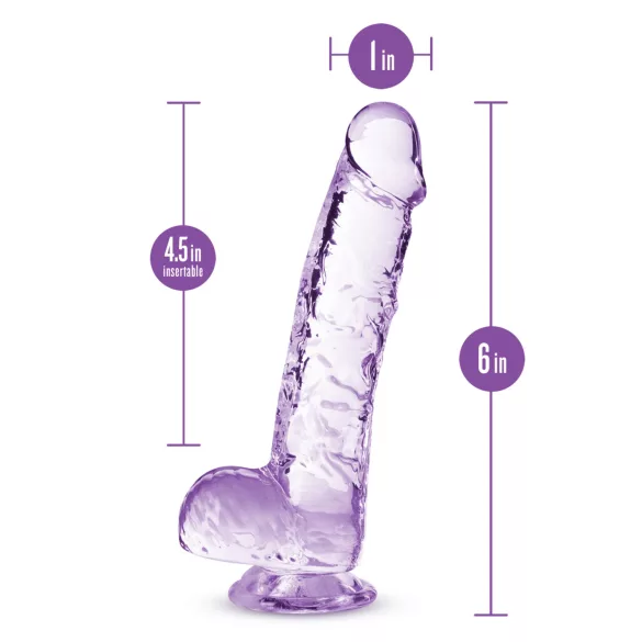 Blush Naturally Yours - kristalinis dildo (violetinis)