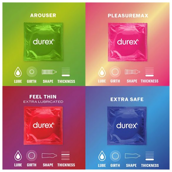 Durex Surprise Me - prezervatyvų rinkinys - 40 vnt