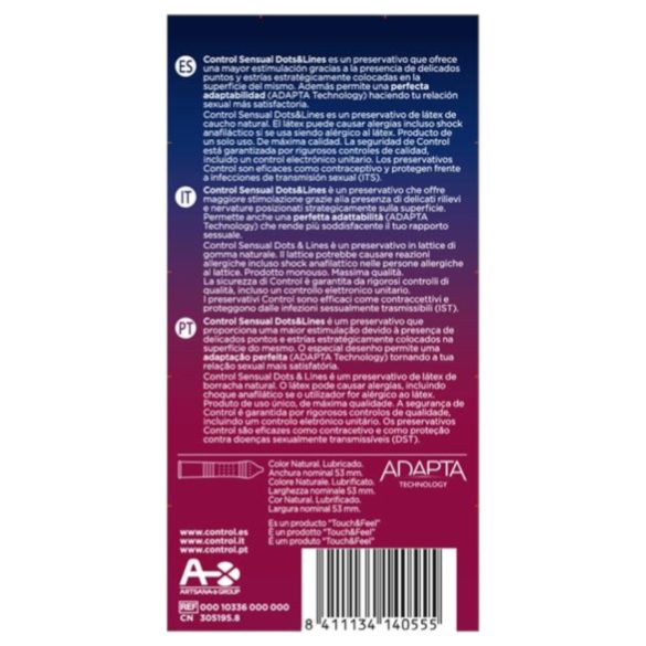 Control - briaunotos, taškuotos prezervatyvai (12 vnt.)