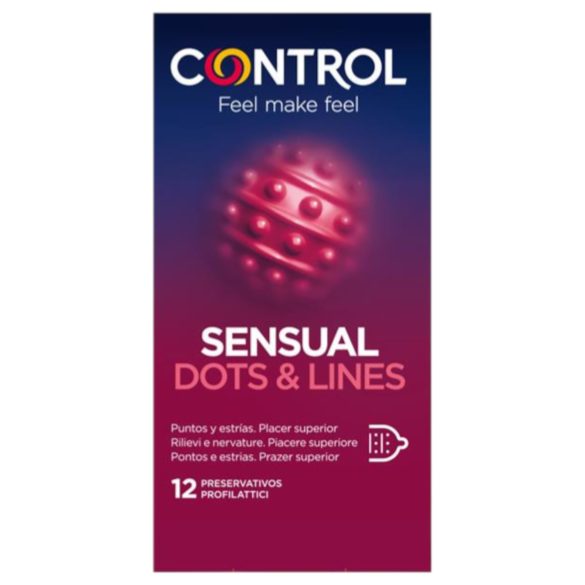 Control - briaunotos, taškuotos prezervatyvai (12 vnt.)