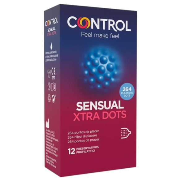 Control - papildomai taškuoti prezervatyvai (12 vnt)