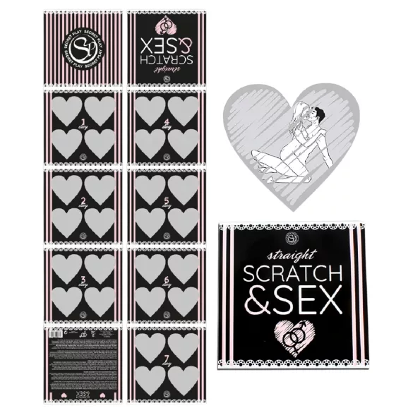 Secret Play Scratch & Sex Straight - nutrinamas sekso pozų žaidimas poroms (5 kalbomis)