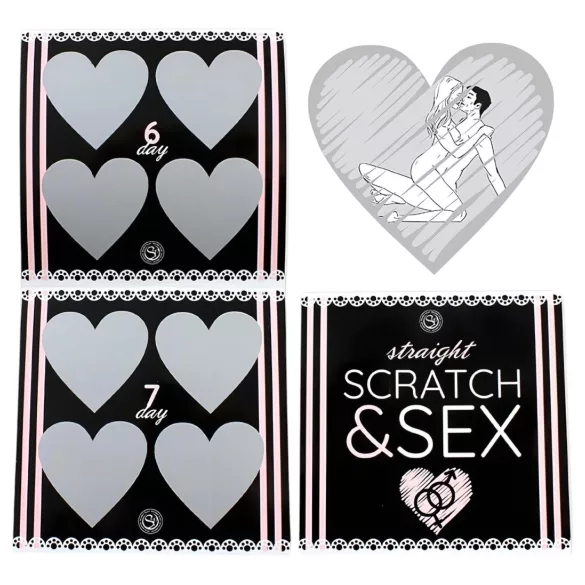 Secret Play Scratch & Sex Straight - nutrinamas sekso pozų žaidimas poroms (5 kalbomis)