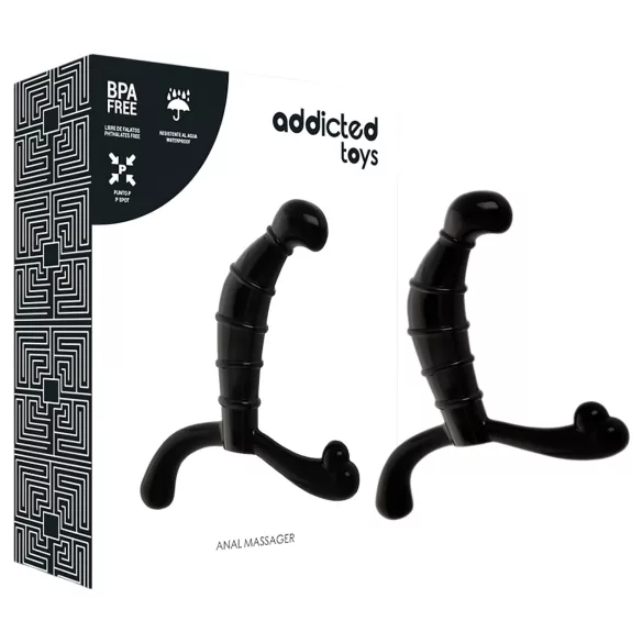 Addicted Toys - prostatos ir tarpvietės masažuoklis (juodas) - 11,3 cm