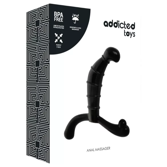 Addicted Toys - prostatos ir tarpvietės masažuoklis (juodas) - 11,3 cm