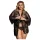 Subblime Queen Plus - juodas nėriniuotas chalato rinkinys (XL-2XL)