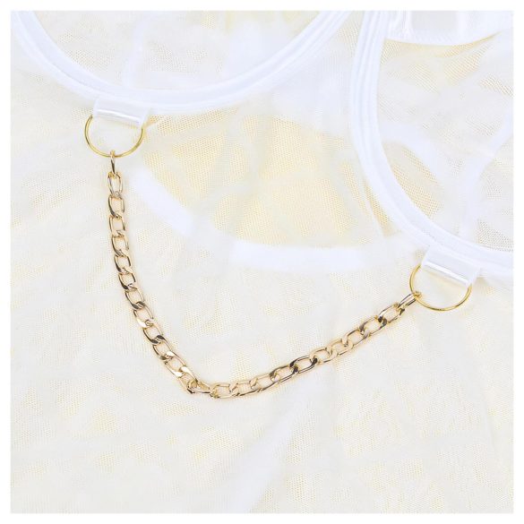 Subblime 954291 - permatomas bodžio rinkinys su grandinėle - balta (L-XL)