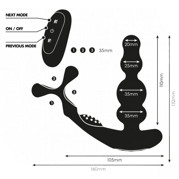 Addicted Toys - analinis vibratorius su sukamuoju galiuku ir penio žiedu