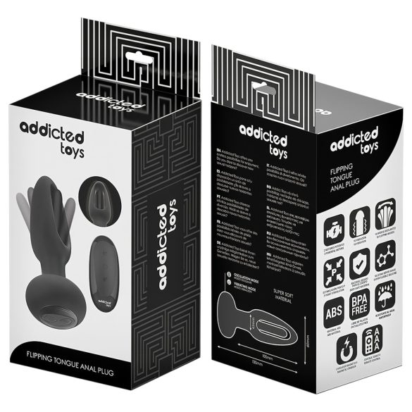 Addicted Toys - analinis vibratorius su judančia liežuviu - juodas