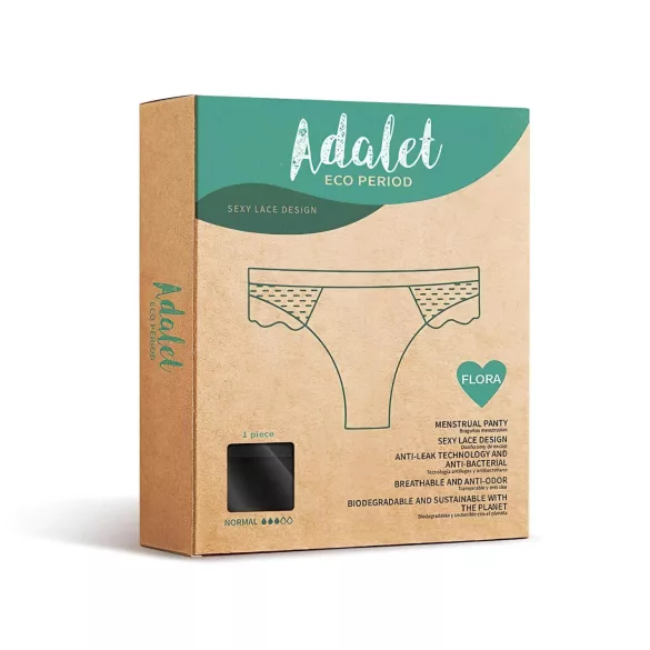 Adalet Flora Normal - menstruacinės kelnaitės - juodos - M